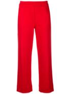 Blumarine Cropped Straight Leg Trousers - Red