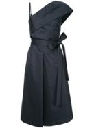 Goen.j One Shoulder Belted Wrap Dress - Blue