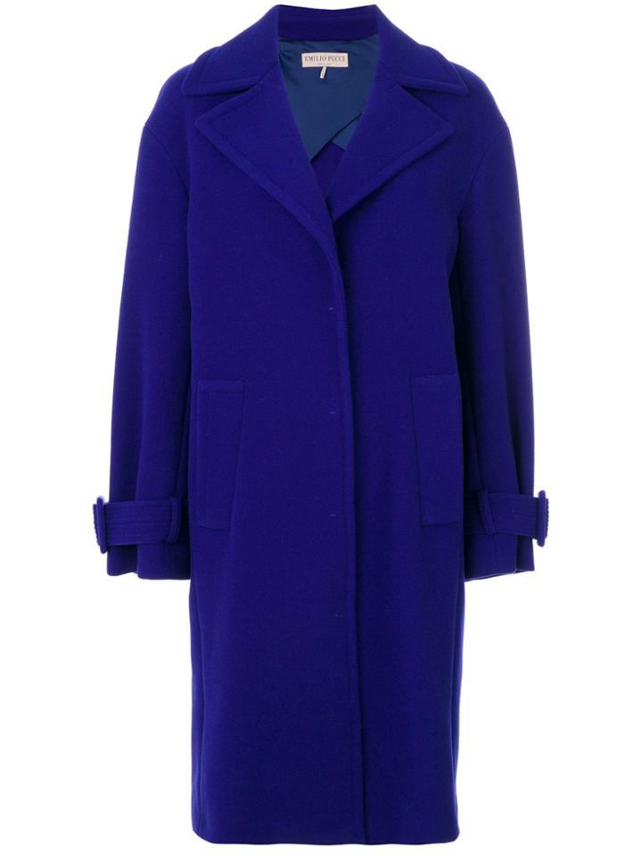 Emilio Pucci Classic Fitted Coat - Blue