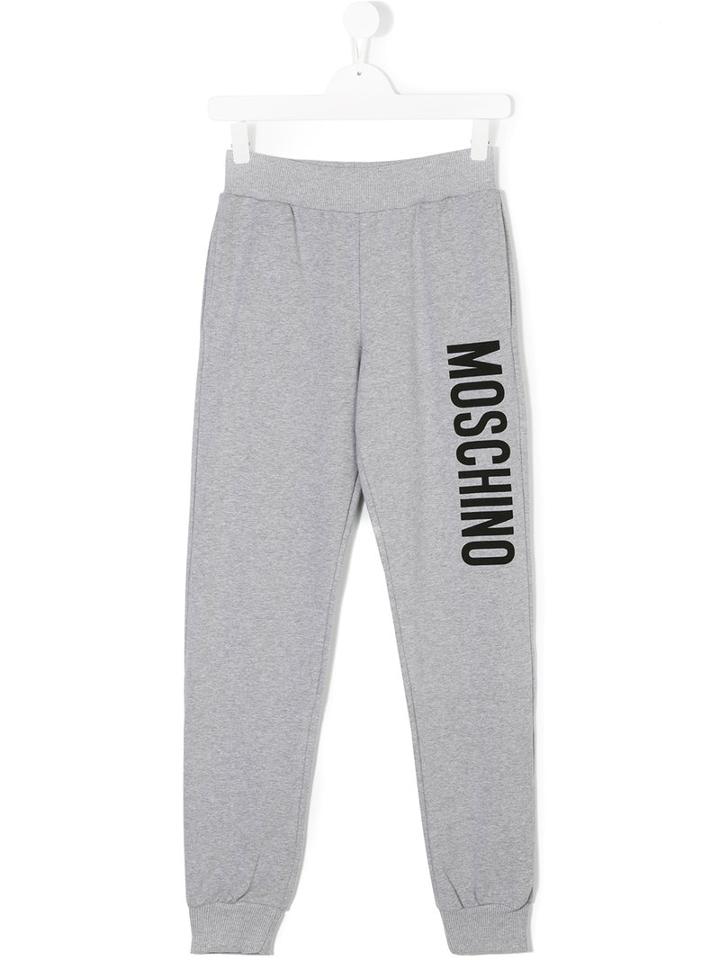 Moschino Kids - Logo Jogging Trousers - Kids - Cotton/spandex/elastane - 14 Yrs, Grey
