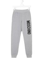 Moschino Kids - Logo Jogging Trousers - Kids - Cotton/spandex/elastane - 14 Yrs, Grey