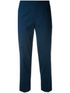Piazza Sempione - Cropped Trousers - Women - Silk/spandex/elastane/polyamide - 46, Blue, Silk/spandex/elastane/polyamide