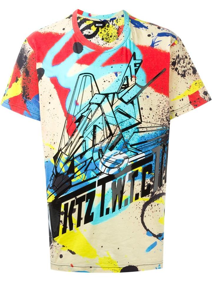 Ktz Spray Paint Print T-shirt, Men's, Size: Large, Cotton