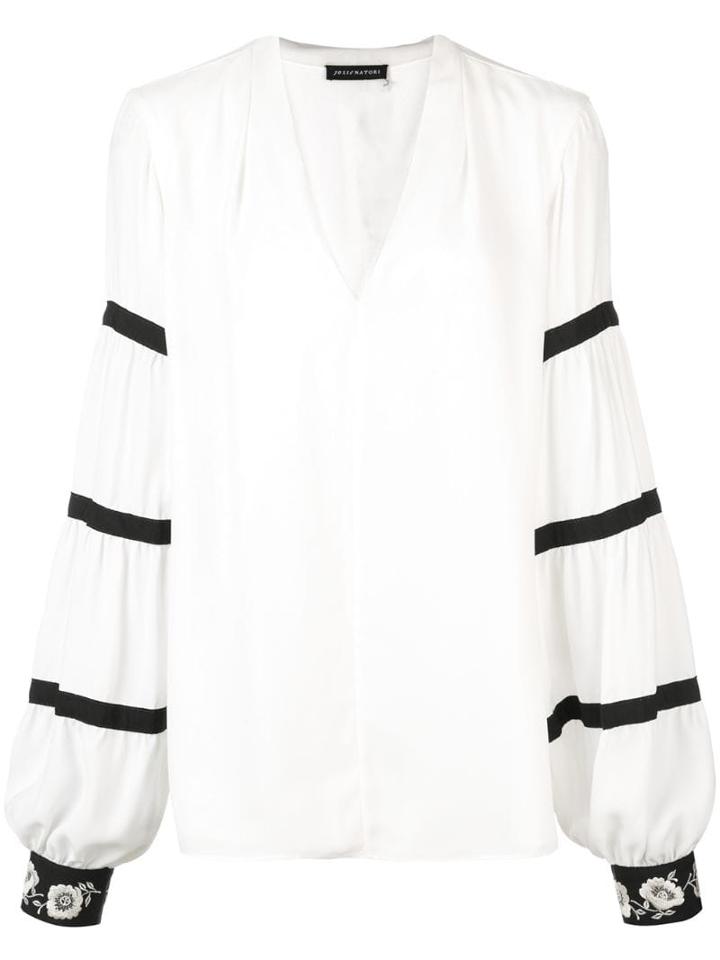 Josie Natori V-neck Blouse - White