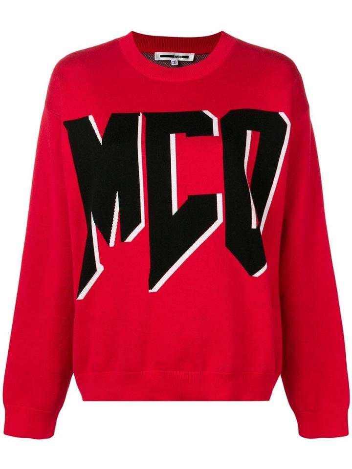 Mcq Alexander Mcqueen Contrast Logo Jumper - Red