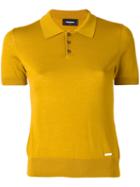 Dsquared2 - Knitted Polo Shirt - Women - Silk/cotton - Xs, Yellow/orange, Silk/cotton