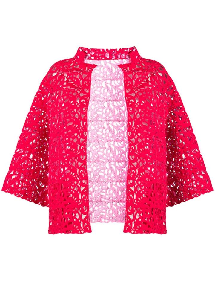 Gianluca Capannolo Floral Laser Cut Jacket - Red