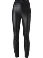 Dolce & Gabbana Leather Leggings, Women's, Size: 40, Black, Lamb Skin