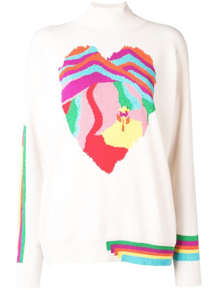 Barrie Heart Cashmere Sweater - White
