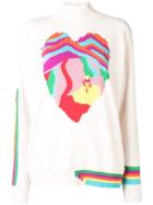 Barrie Heart Cashmere Sweater - White