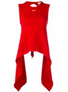 Off-white - Open-back Asymmetric Top - Women - Cotton - M, Red, Cotton