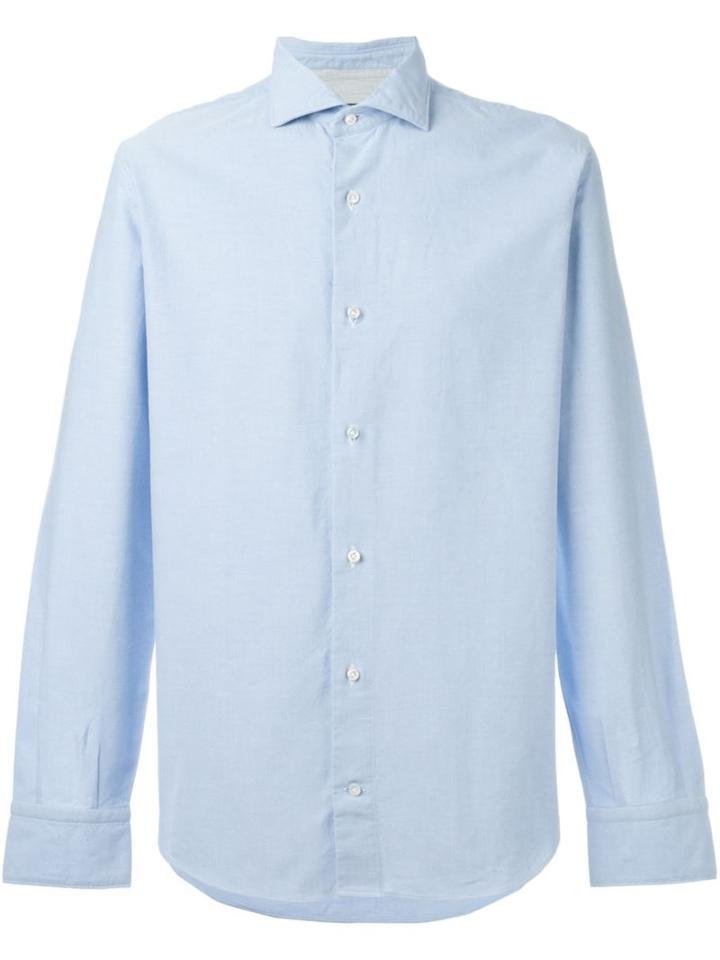 Eleventy Classic Shirt, Men's, Size: 44, Blue, Cotton