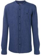 Woolrich Korean Collar Shirt, Men's, Size: Xl, Blue, Linen/flax