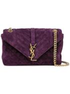 Saint Laurent Medium 'monogram' Satchel Bag, Women's, Pink/purple