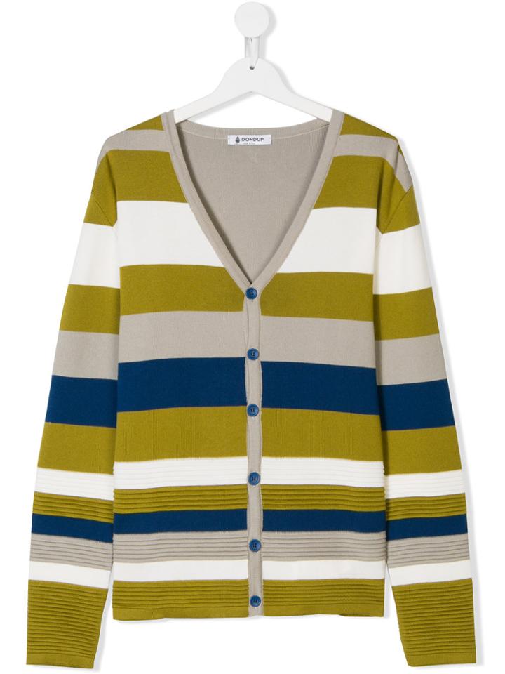 Dondup Kids Teen Striped V-neck Cardigan - Multicolour