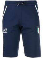 Ea7 Emporio Armani Italia Print Shorts - Blue