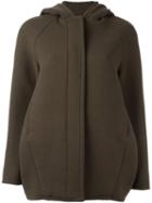 Gianluca Capannolo Hooded Long Length Jacket, Women's, Size: 46, Green, Polyamide/spandex/elastane/virgin Wool
