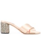 Rochas Embellished Heel Mules - Metallic