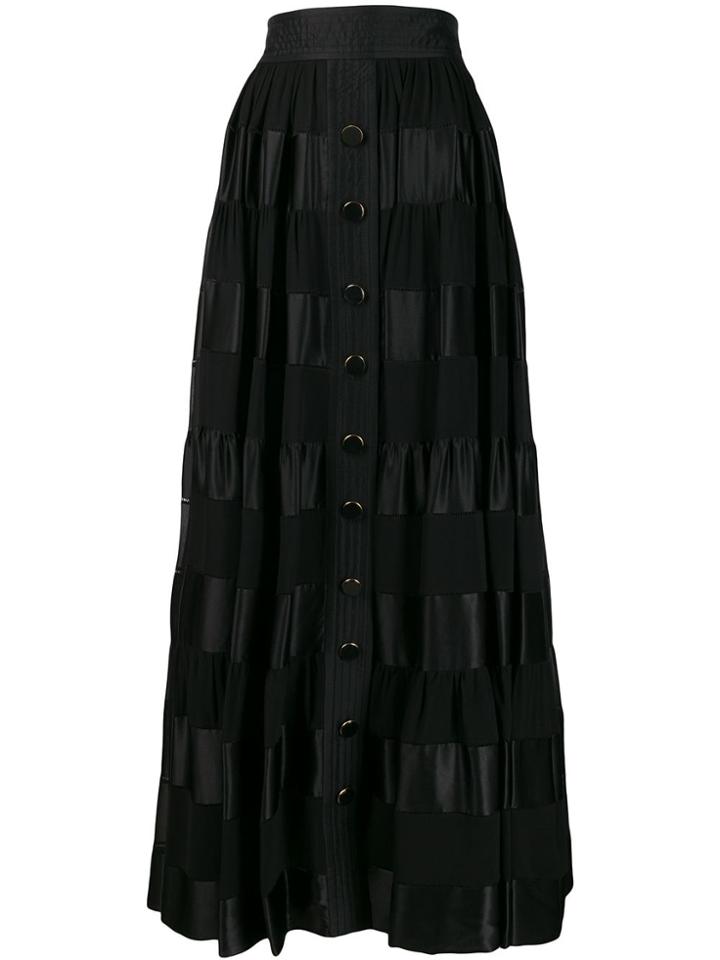Zimmermann Sabotage Ribbon Stripe Maxi Skirt - Black