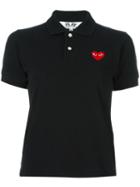 Comme Des Garçons Play Embroidered Heart Polo Shirt, Women's, Size: Medium, Black, Cotton