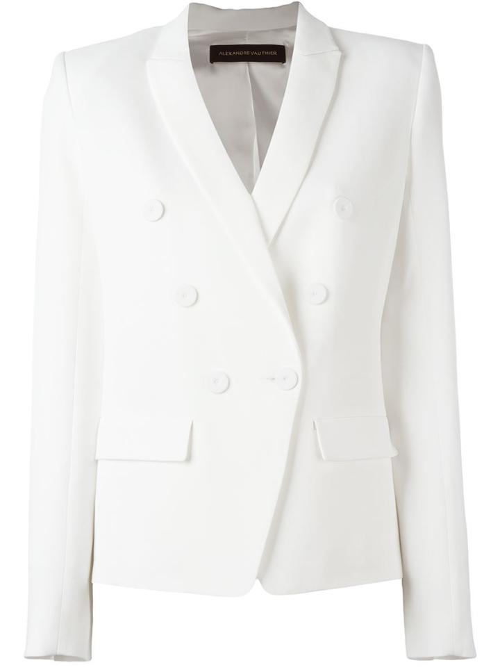 Alexandre Vauthier Double Breasted Blazer, Women's, Size: 38, White, Polyester/acetate/viscose