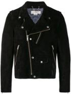 Golden Goose Bandana Print Lined Suede Jacket - Blue