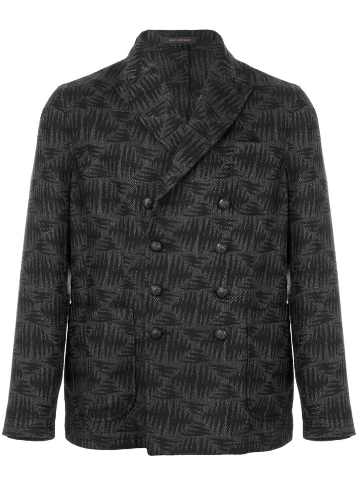 The Gigi Ziggy Embroidered Double Breasted Blazer - Grey