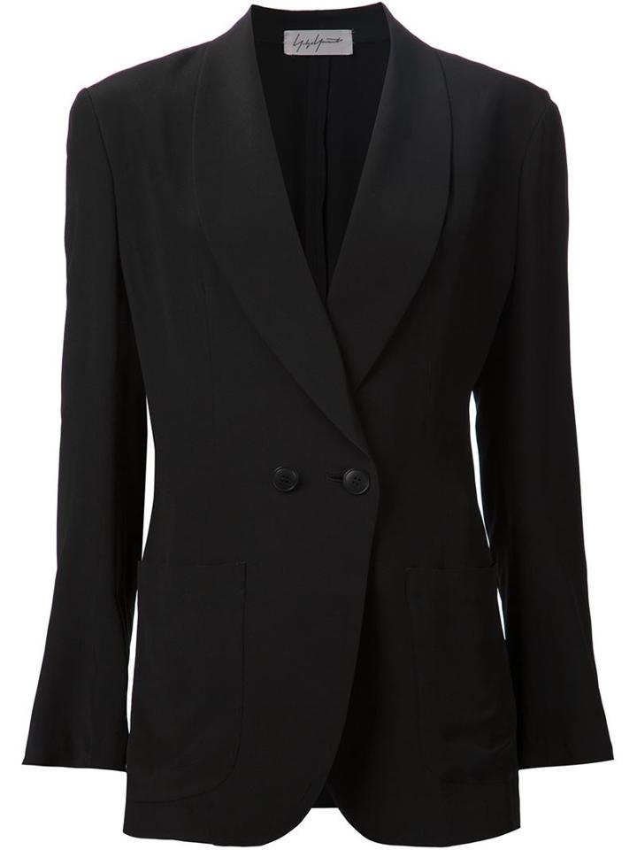 Yohji Yamamoto Shawl Lapel Blazer, Women's, Size: 2, Black, Silk