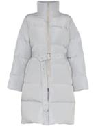Blindness Belted Mid-length Puffer Coat - Grey