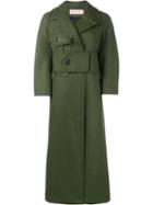 Marni Long Belted Coat, Women's, Size: 38, Green, Silk/nylon/virgin Wool