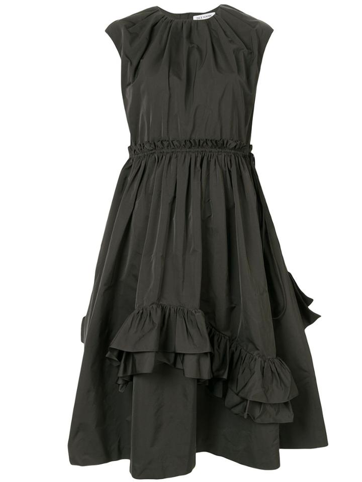 Dice Kayek Asymmetric Ruffle Shift Dress - Green