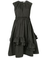 Dice Kayek Asymmetric Ruffle Shift Dress - Green
