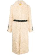 Pinko Oversized Shearling Coat - Nude & Neutrals