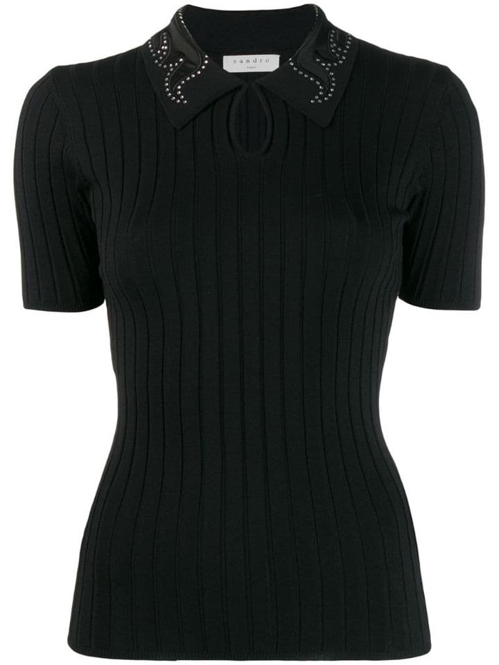 Sandro Paris Tims Knitted Top - Black