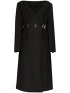 Prada Off-the-shoulder Long Coat - Black
