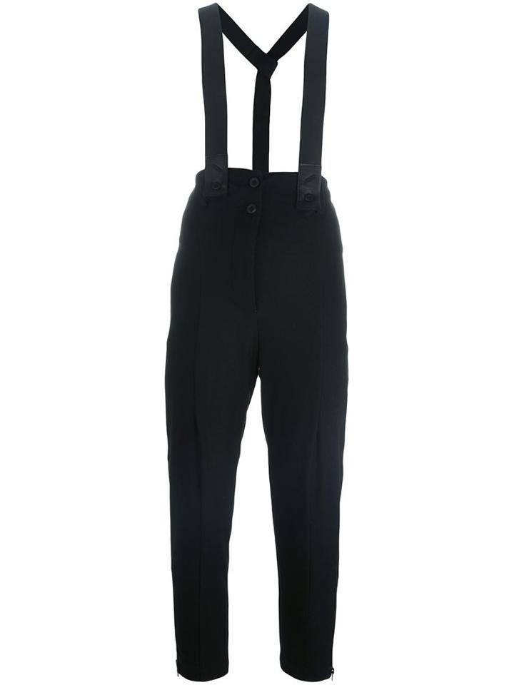 Lost & Found Ria Dunn 'bretella' Trousers, Women's, Size: Large, Black, Cotton/acrylic/polyamide/wool
