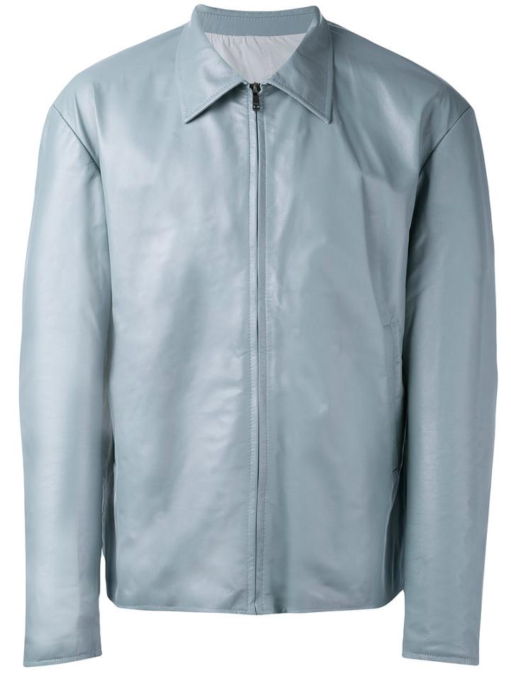 Jil Sander - Zipped Reversible Jacket - Men - Lamb Skin/polyester - 48, Blue, Lamb Skin/polyester