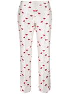 Giambattista Valli Floral Print Trousers, Women's, Size: 42, White, Polyester/polyamide/acetate