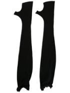 Ma+ Long Fingerless Gloves, Women's, Black, Silk/spandex/elastane/cashmere