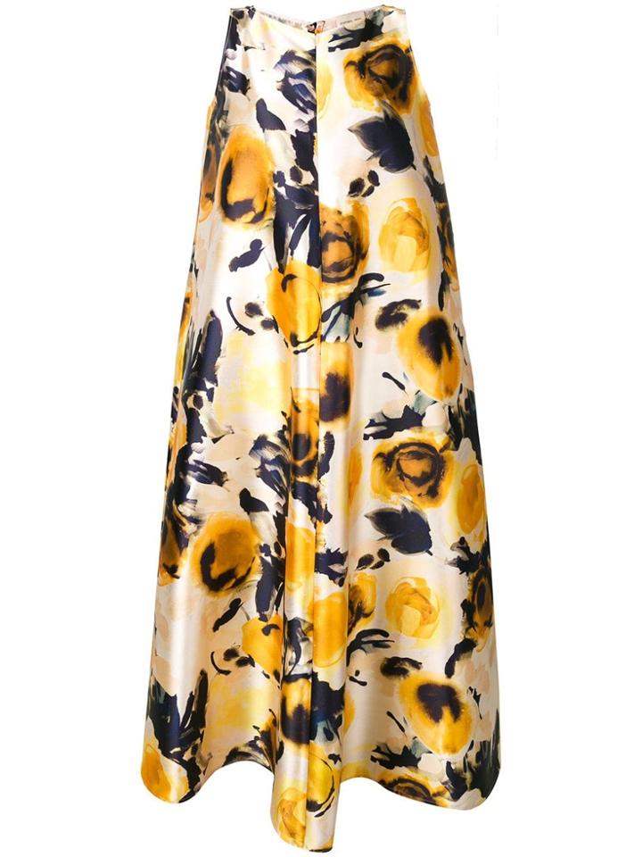Sartorial Monk Floral Oversized Dress - Yellow