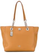 Coach - Turnlock Chain Tote - Women - Leather - One Size, Brown, Leather