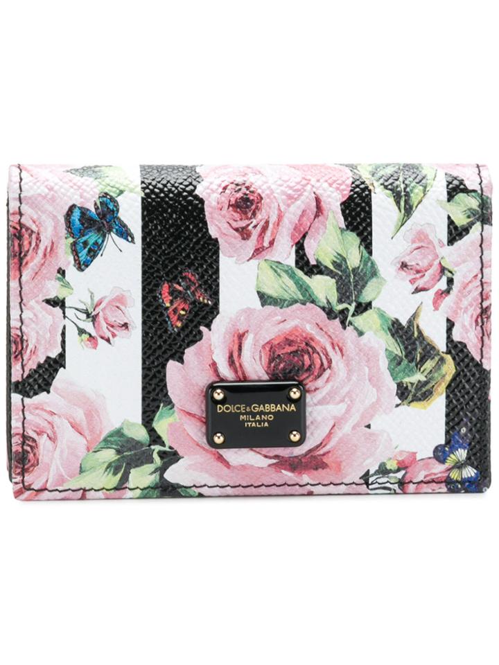Dolce & Gabbana Rose Striped Purse - Black
