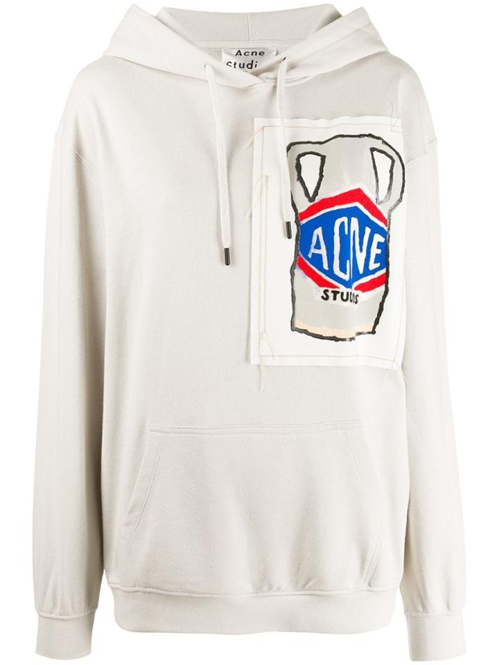 Acne Studios Grant Levy Lucero Sketch Hooded Sweater - Grey