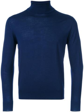 Strasburgo Roll Neck Jumper, Men's, Size: 48, Blue, Wool