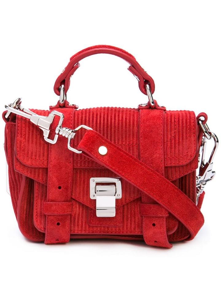 Proenza Schouler Corduroy Suede Ps1 Micro - Red
