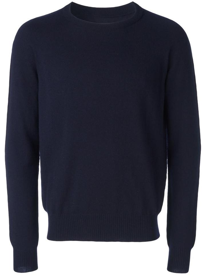 Maison Margiela Raised Seam Jumper, Men's, Size: Large, Blue, Wool