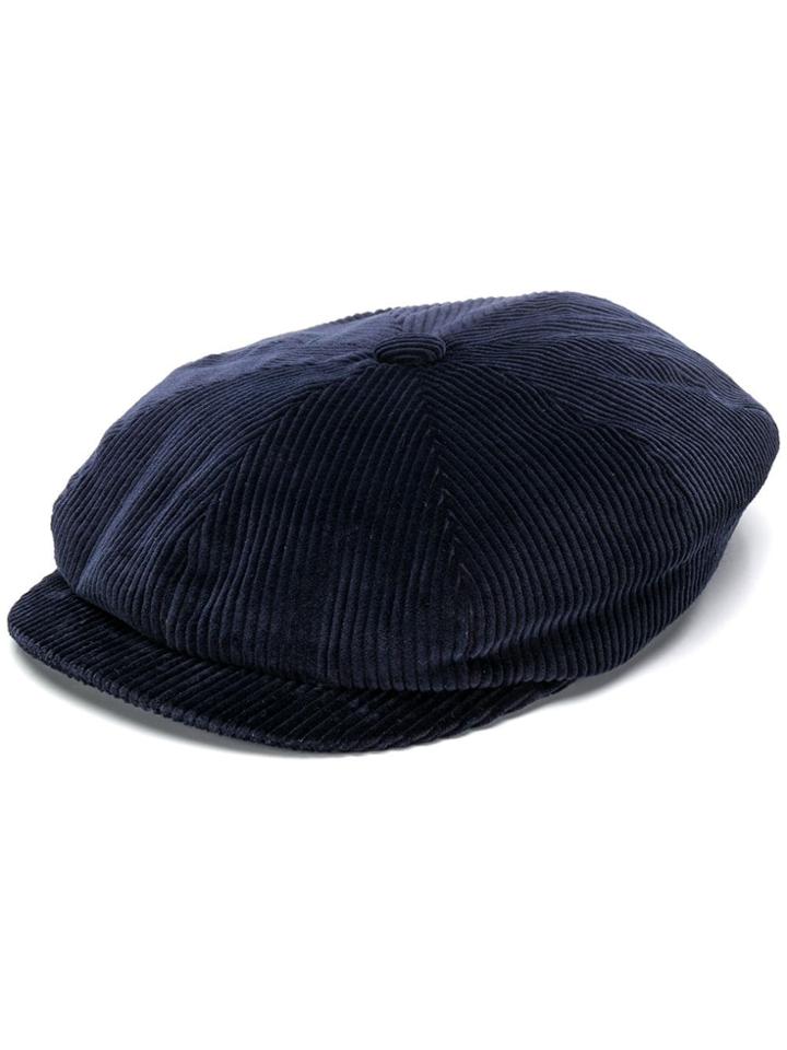 Brunello Cucinelli Corduroy Newsboy Cap - Blue