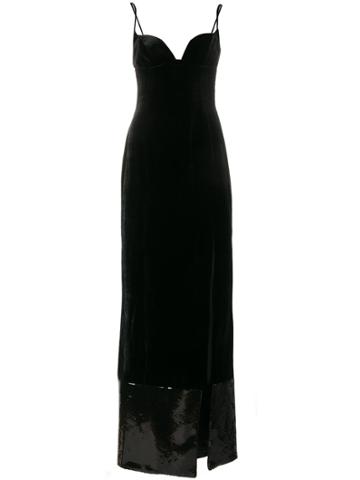 Francesco Paolo Salerno Sequin Panel Evening Dress - Black