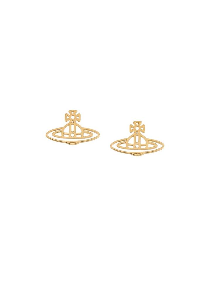 Vivienne Westwood 'thin Lines' Orb Earrings, Women's, Metallic