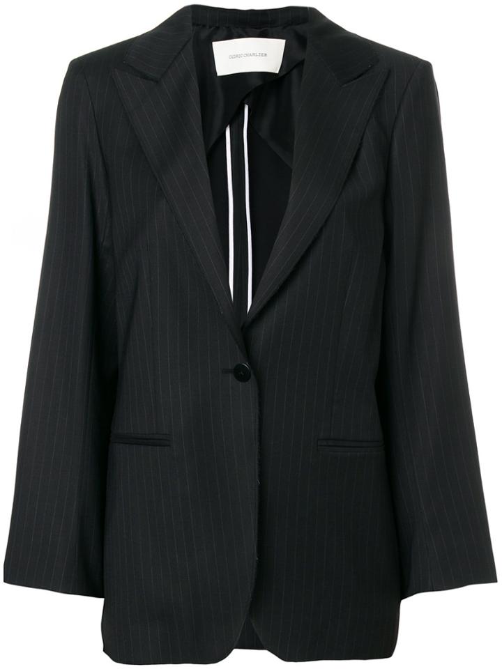 Cédric Charlier Pinstripe Blazer - Black